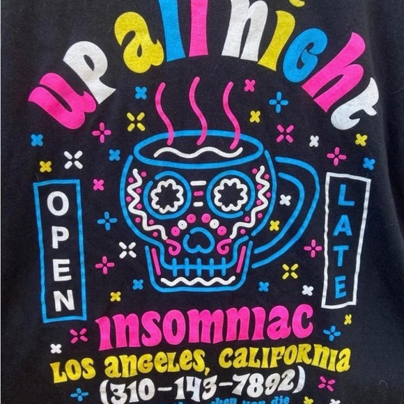 Vintage Insomniac "Up All Night" Neon Graphic T-Shirt - Picture 4 of 6